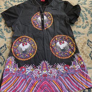 Life Women’s Black‎ Short Sleeve with Gems & Multic
